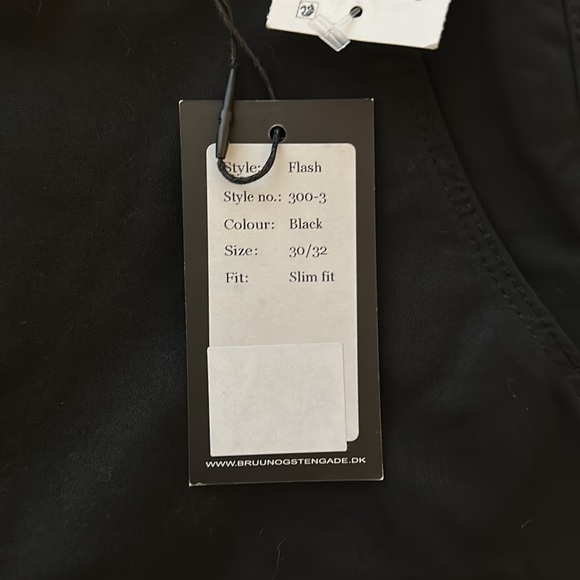 NEW Bruun & Stengade Flash Slim Fit Black Trouser Chino Pants 30W x 32L - Picture 12 of 12